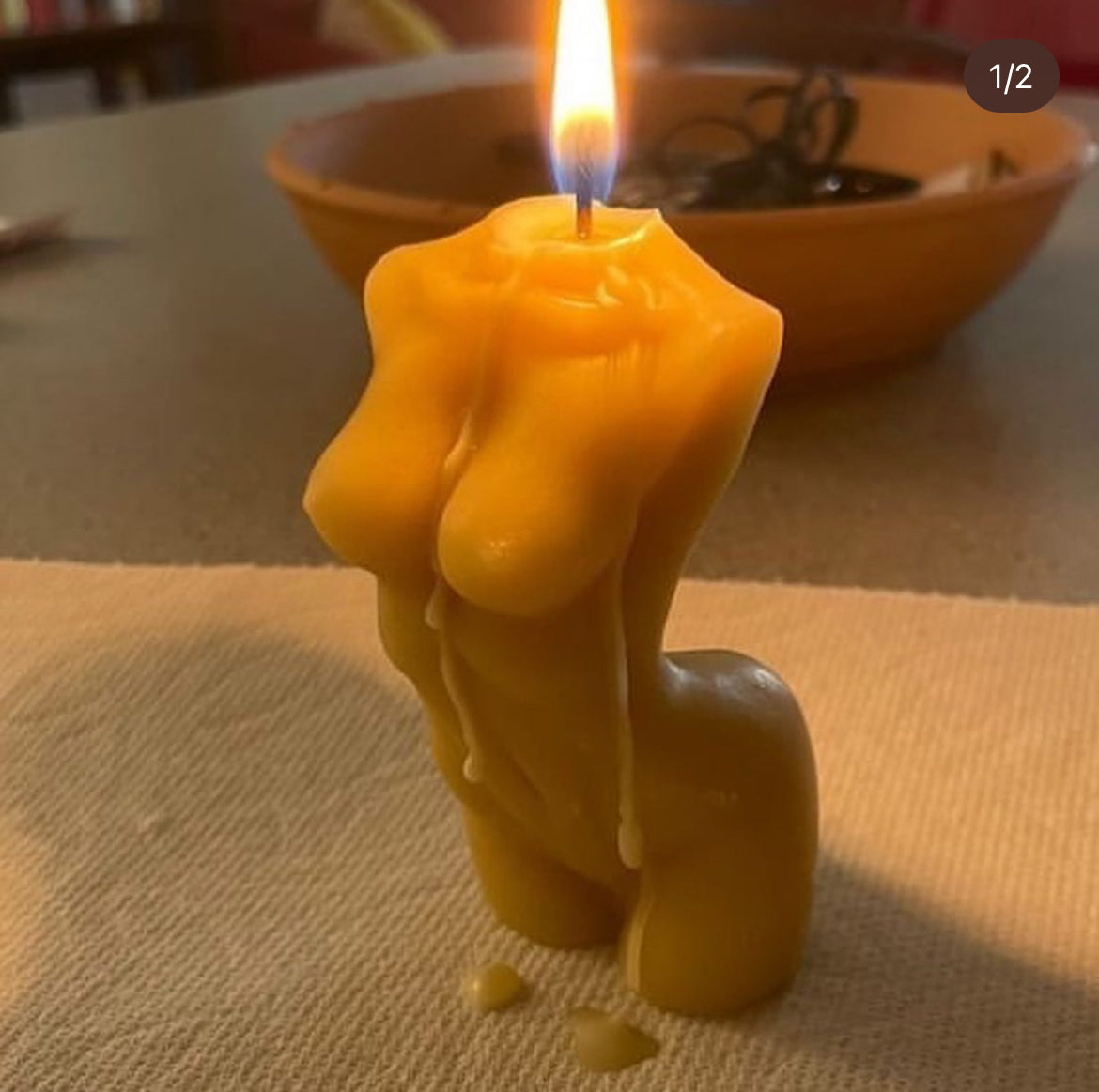 Curvy Body Beeswax Candle