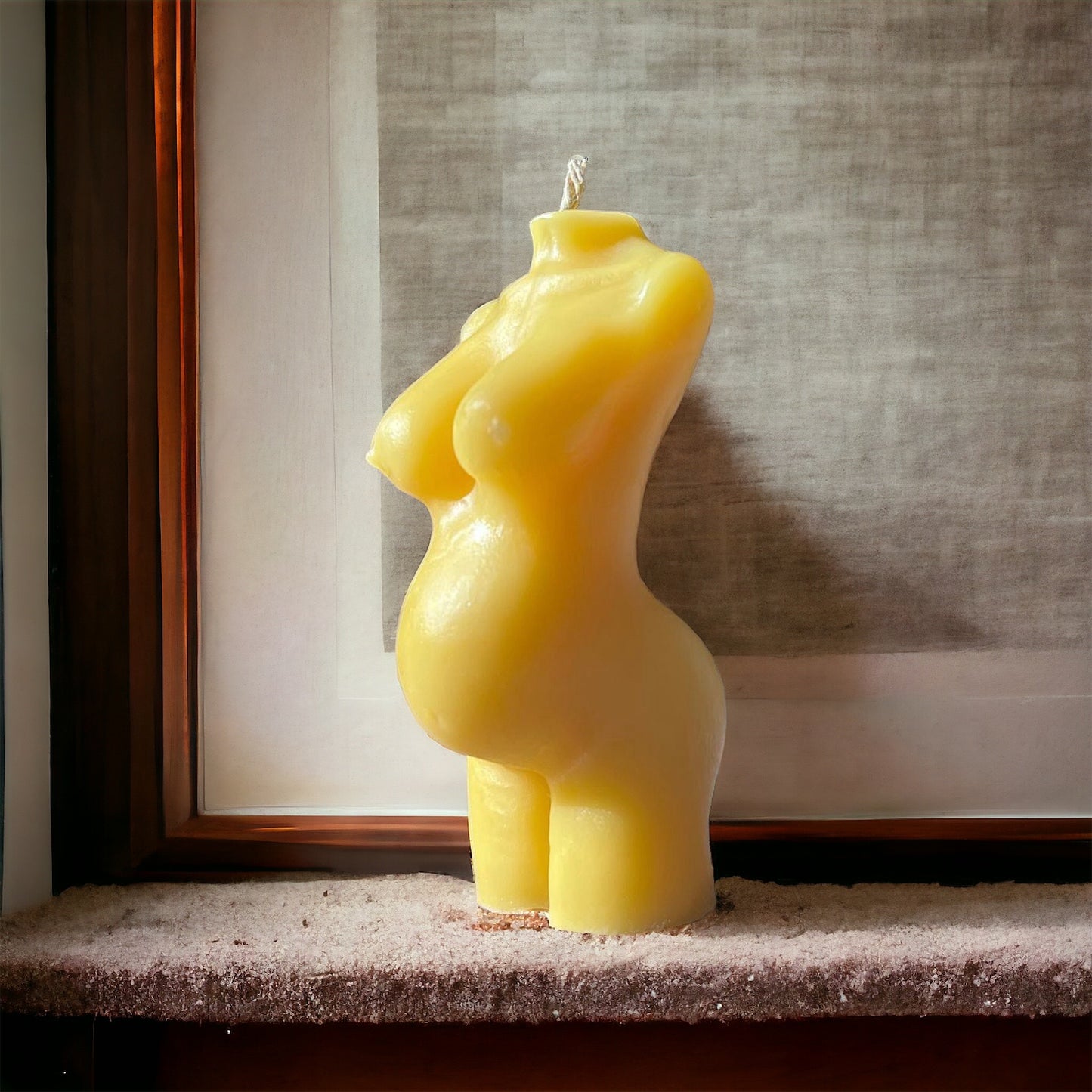 Pregnant Goddess Beeswax Candle