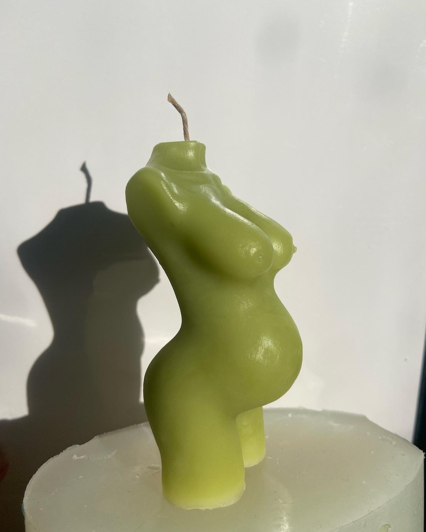 Pregnant Goddess Beeswax Candle